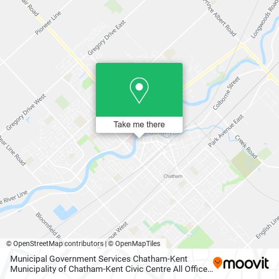 Municipal Government Services Chatham-Kent Municipality of Chatham-Kent Civic Centre All Offices C map