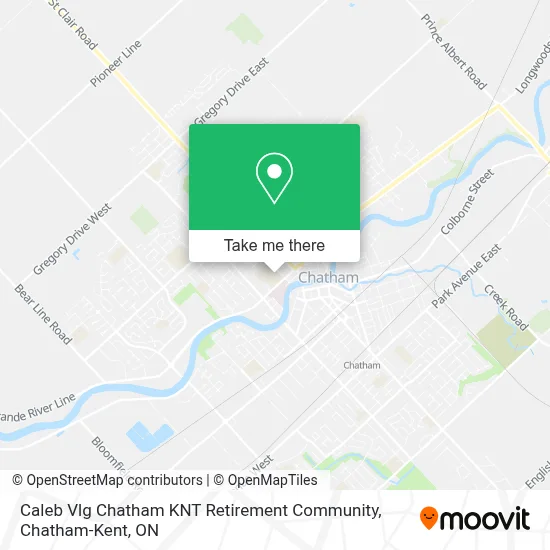 Caleb Vlg Chatham KNT Retirement Community map