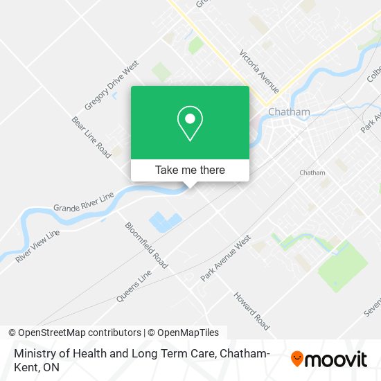 Ministry of Health and Long Term Care map