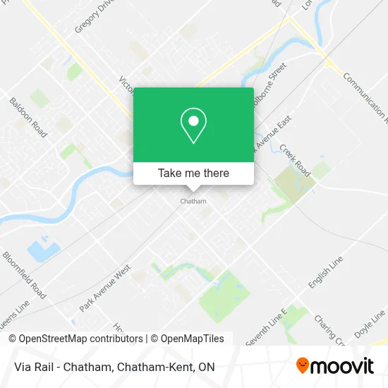Via Rail - Chatham map