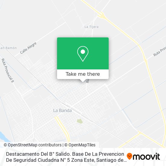 Destacamento Del B° Salido. Base De La Prevencion De Seguridad Ciudadna N° 5 Zona Este map