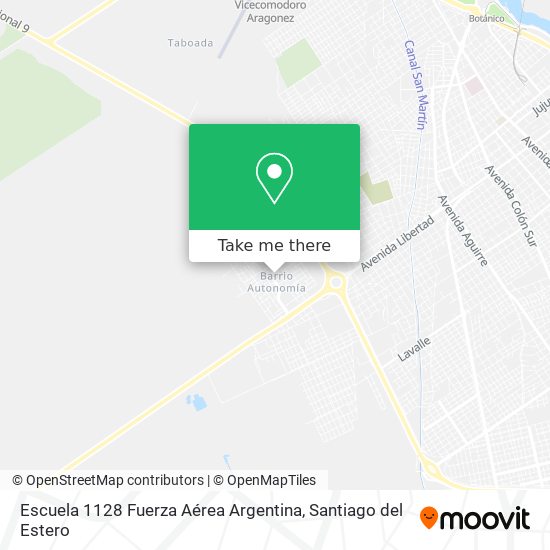 Mapa de Escuela 1128 Fuerza Aérea Argentina