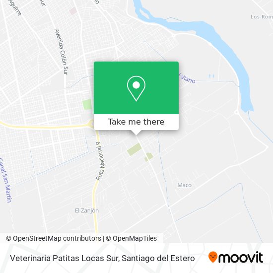 Mapa de Veterinaria Patitas Locas Sur