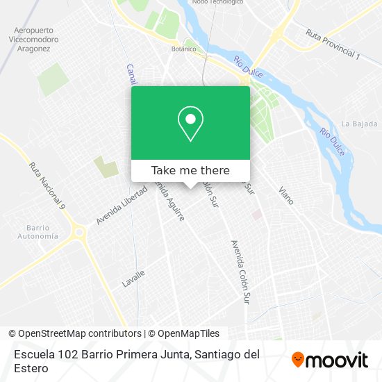Mapa de Escuela 102 Barrio Primera Junta