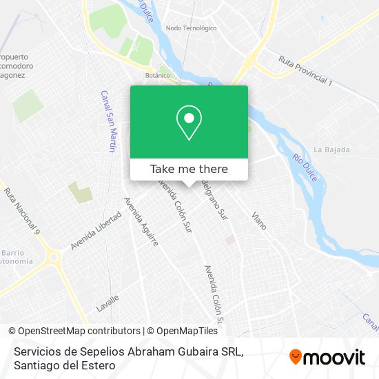 Mapa de Servicios de Sepelios Abraham Gubaira SRL