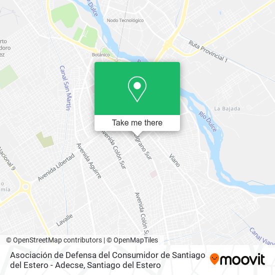 Mapa de Asociación de Defensa del Consumidor de Santiago del Estero - Adecse