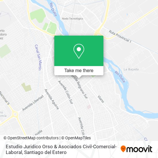 Mapa de Estudio Juridico Orso & Asociados Civil-Comercial-Laboral