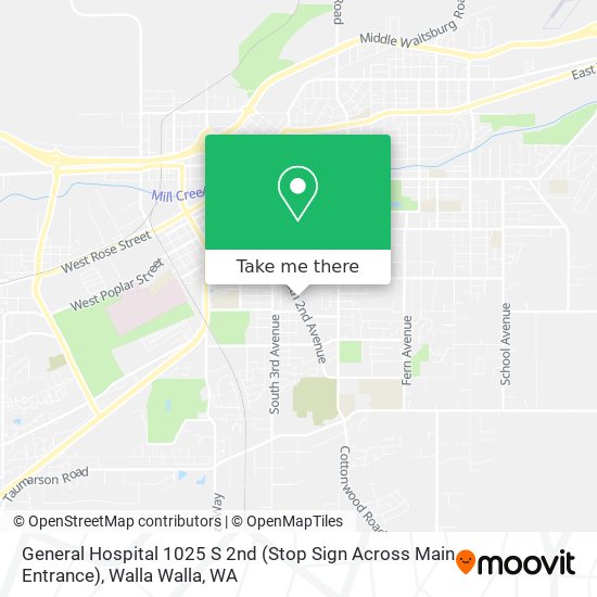 Mapa de General Hospital 1025 S 2nd (Stop Sign Across Main Entrance)