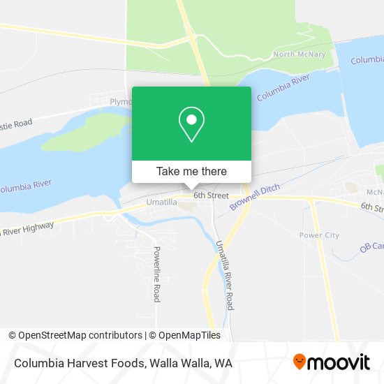 Columbia Harvest Foods map