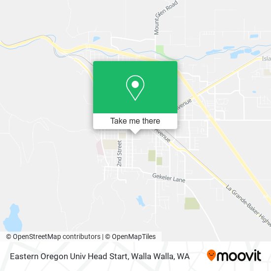 Mapa de Eastern Oregon Univ Head Start