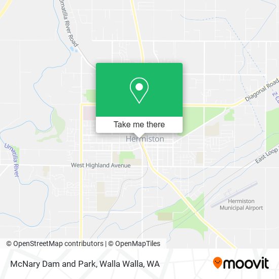 McNary Dam and Park map