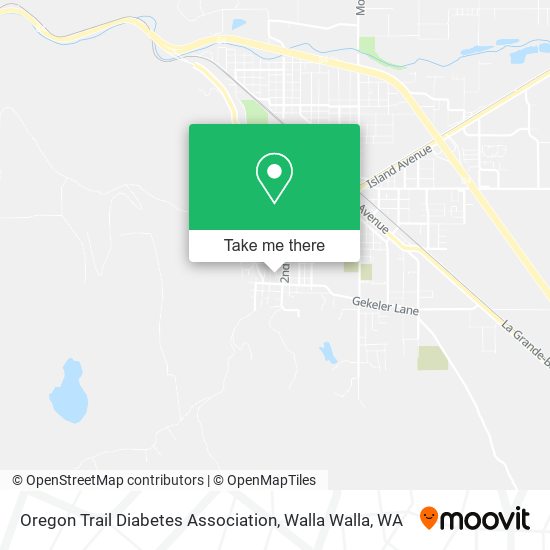 Mapa de Oregon Trail Diabetes Association