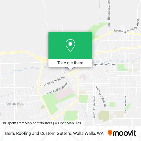 Ben's Roofing and Custom Gutters map