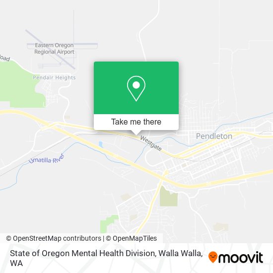 State of Oregon Mental Health Division map
