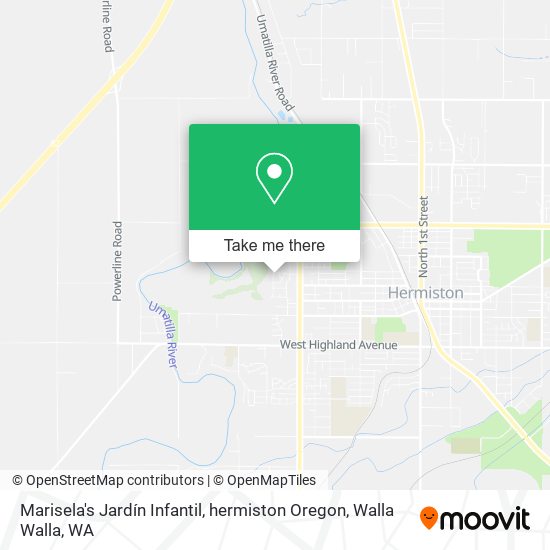 Mapa de Marisela's Jardín Infantil, hermiston Oregon