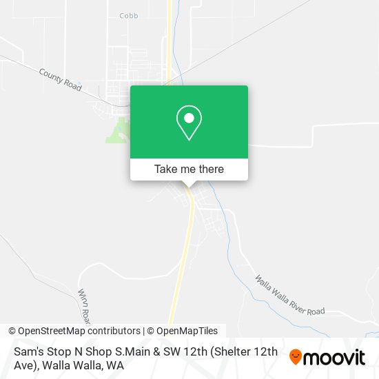 Mapa de Sam's Stop N Shop S.Main & SW 12th (Shelter 12th Ave)