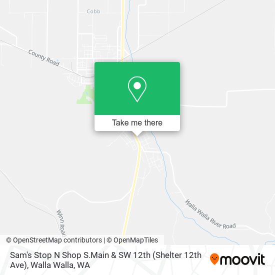Sam's Stop N Shop S.Main & SW 12th (Shelter 12th Ave) map