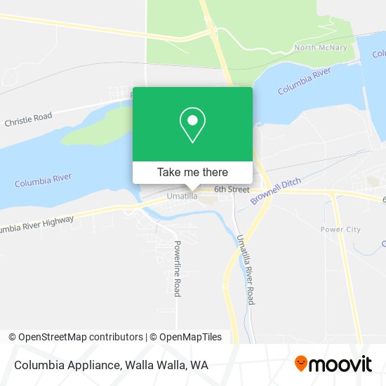 Columbia Appliance map