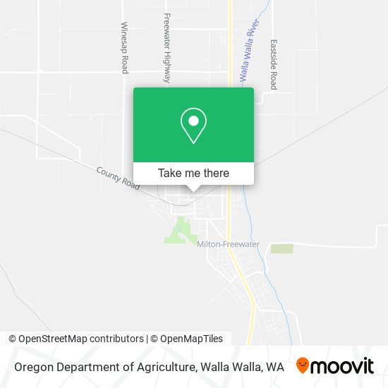 Mapa de Oregon Department of Agriculture