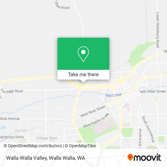 Walla Walla Valley map