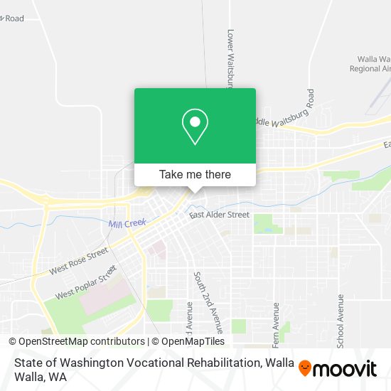 State of Washington Vocational Rehabilitation map