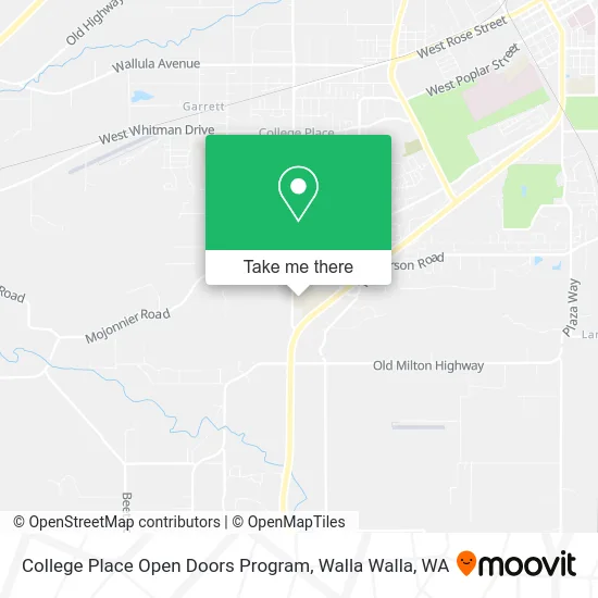 College Place Open Doors Program map