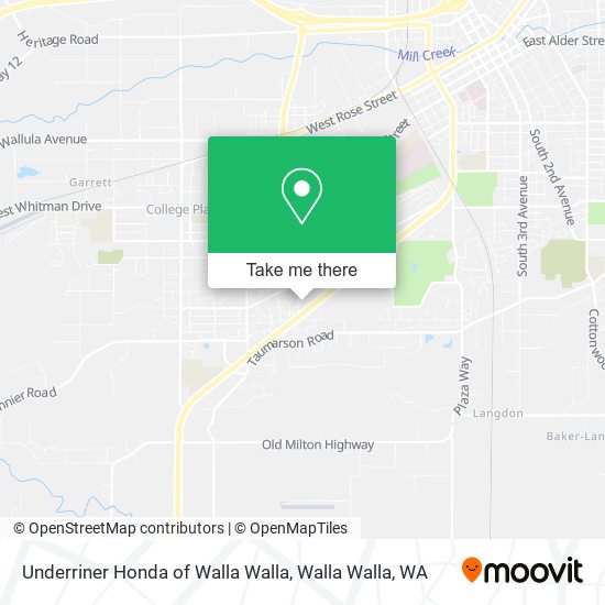 Underriner Honda of Walla Walla map