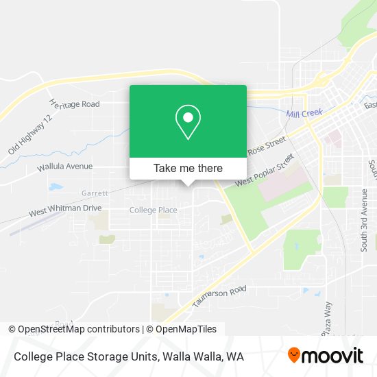 College Place Storage Units map