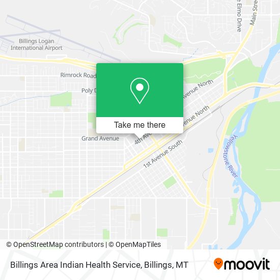 Mapa de Billings Area Indian Health Service