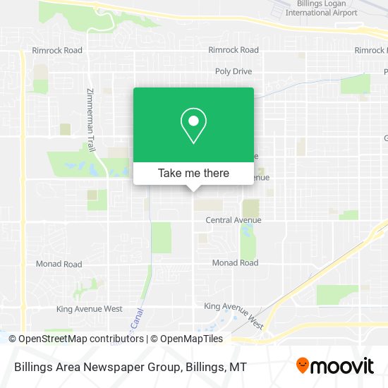 Mapa de Billings Area Newspaper Group