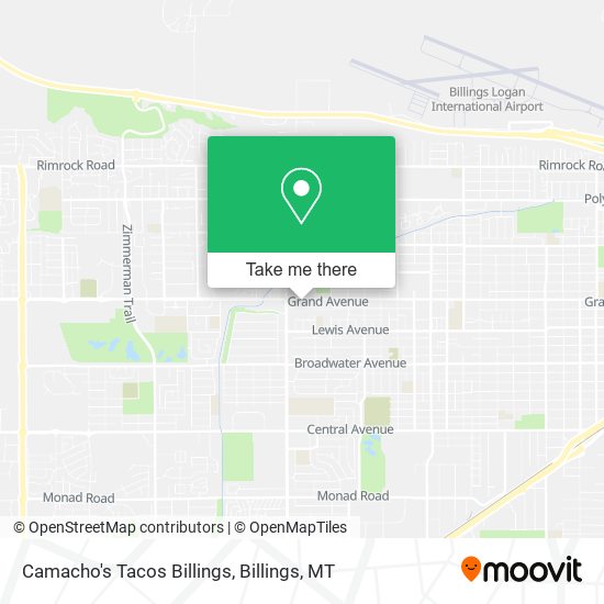 Camacho's Tacos Billings map