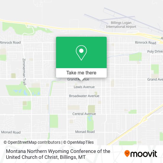 Mapa de Montana Northern Wyoming Conference of the United Church of Christ