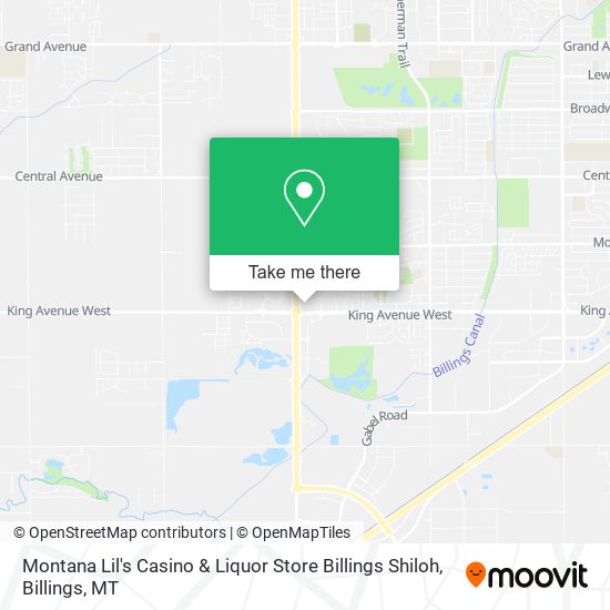 Montana Lil's Casino & Liquor Store Billings Shiloh map