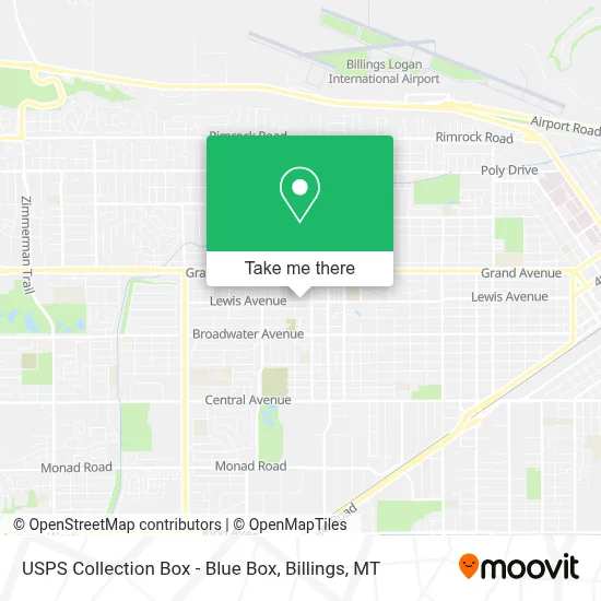 USPS Collection Box - Blue Box map