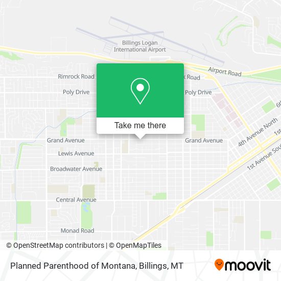 Planned Parenthood of Montana map