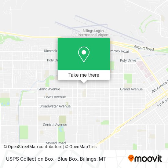 Mapa de USPS Collection Box - Blue Box