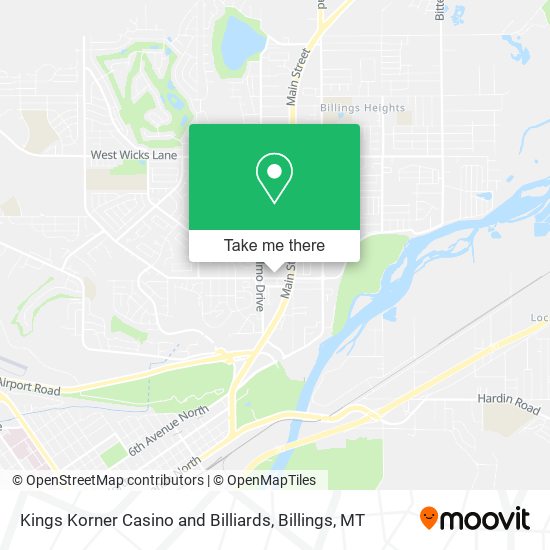 Kings Korner Casino and Billiards map