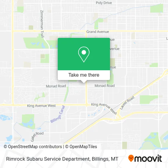 Rimrock Subaru Service Department map