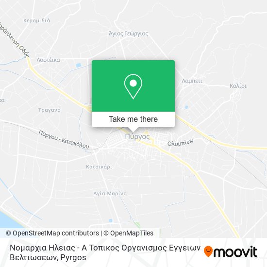 Νομαρχια Ηλειας - Α Τοπικος Οργανισμος Εγγειων Βελτιωσεων map