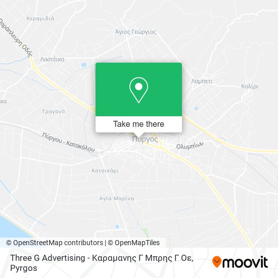 Three G Advertising - Καραμανης Γ Μπρης Γ Οε map