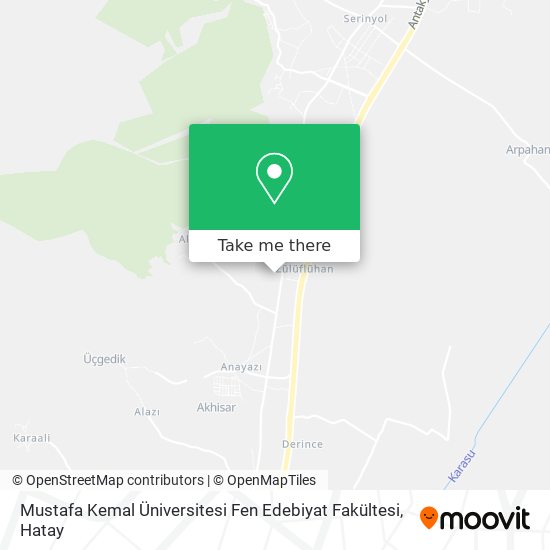 Mustafa Kemal Üniversitesi Fen Edebiyat Fakültesi map