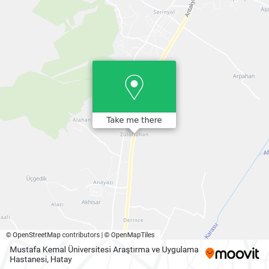 Mustafa Kemal Üniversitesi Araştırma ve Uygulama Hastanesi map