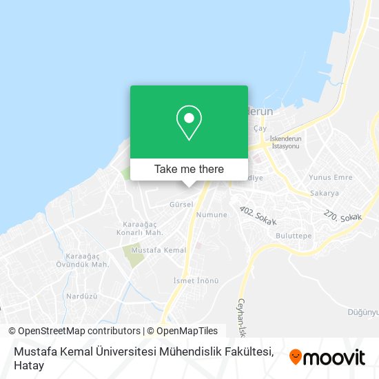 Mustafa Kemal Üniversitesi Mühendislik Fakültesi map
