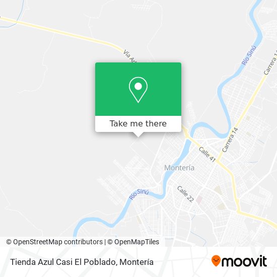 Mapa de Tienda Azul Casi El Poblado