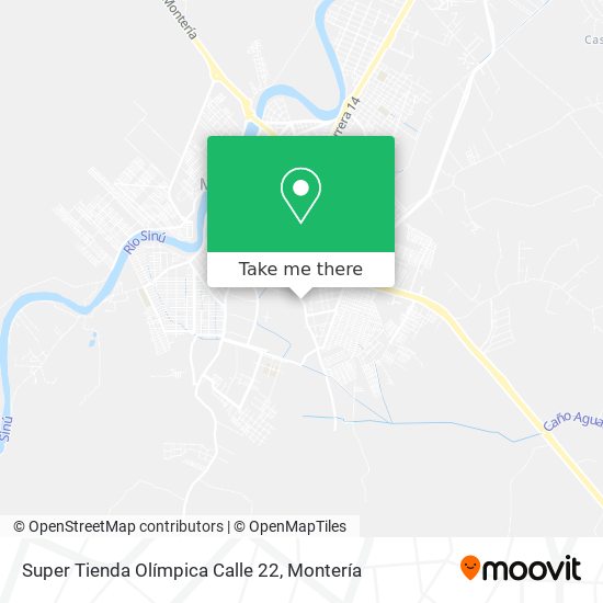 Mapa de Super Tienda Olímpica Calle 22