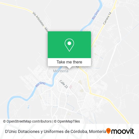 Mapa de D'Unic Dotaciones y Uniformes de Córdoba