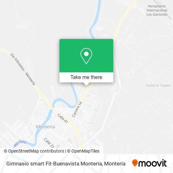 Mapa de Gimnasio smart Fit-Buenavista Montería