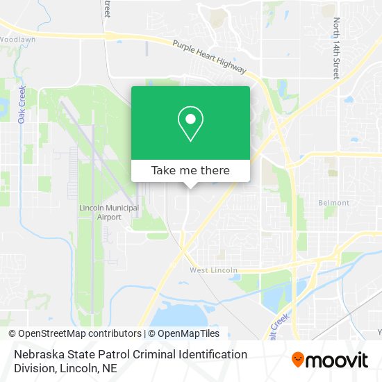 Mapa de Nebraska State Patrol Criminal Identification Division