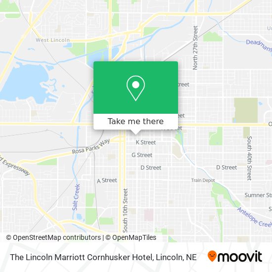The Lincoln Marriott Cornhusker Hotel map