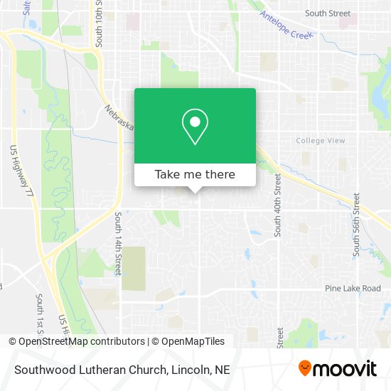 Southwood Lutheran Church map